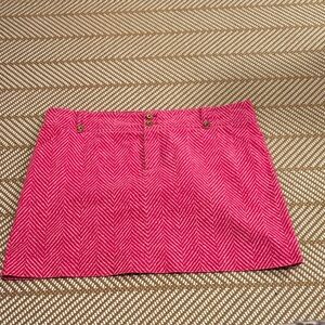 Lilly Pulitzer Hot Pink Herringbone Mini Skirt